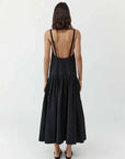 St Agni Relaxed Pleat Dress Black