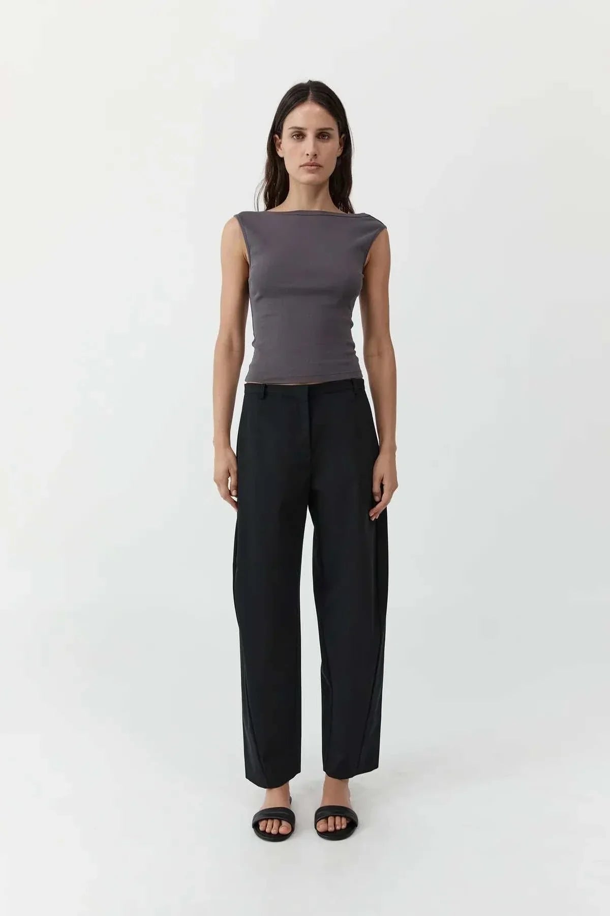 St Agni Organic Cotton Ballerina Top Soot
