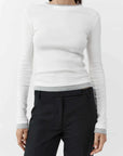 St Agni Organic Cotton Layered Long Sleeve Top White