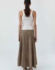 St Agni Suede Circle Skirt Earth