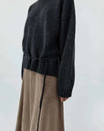 St Agni Wool Crew Neck Jumper Dark Charcoal Melange