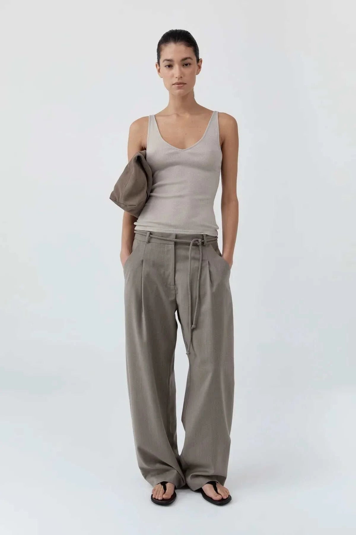 St Agni Baby Wool Scoop Cami Soft Ash