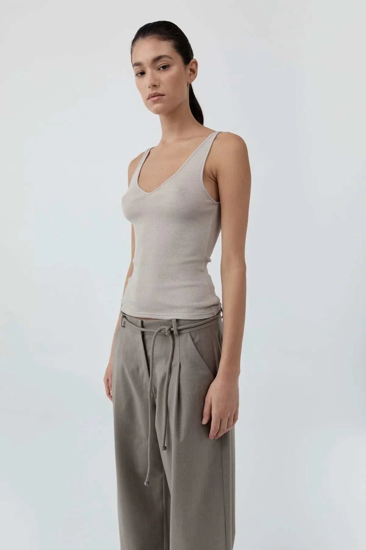 St Agni Baby Wool Scoop Cami Soft Ash