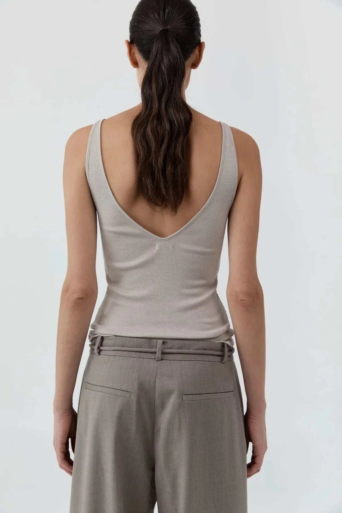 St Agni Baby Wool Scoop Cami Soft Ash