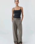 St Agni Merino Wool Slim Tank Charcoal Melange