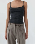 St Agni Merino Wool Slim Tank Charcoal Melange