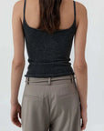 St Agni Merino Wool Slim Tank Charcoal Melange