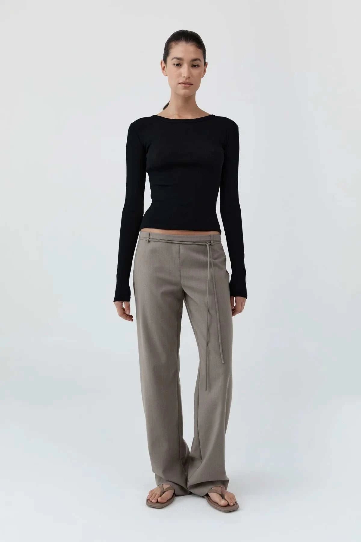 St Agni Baby Wool Long Sleeve Top Black