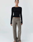 St Agni Baby Wool Long Sleeve Top Black
