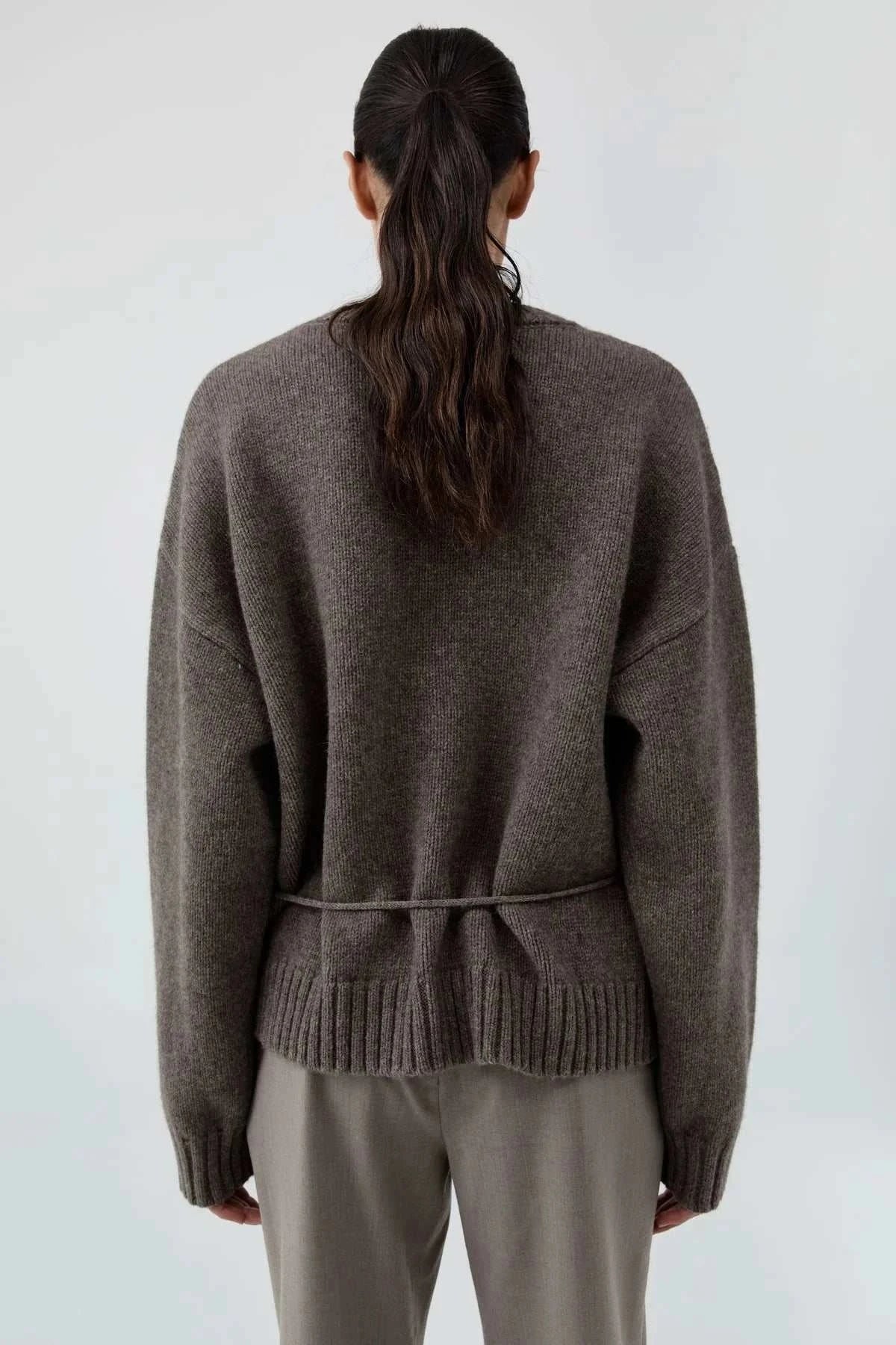St Agni Wool Crew Neck Jumper Taupe Melange