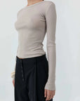 St Agni Baby Wool Long Sleeve Top Soft Ash