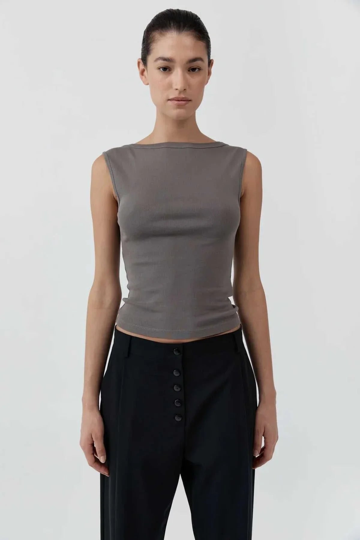 St Agni Organic Cotton Ballerina Top Clay