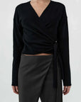 St Agni Cashmere Wrap Cardigan Black