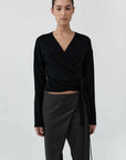 St Agni Cashmere Wrap Cardigan Black