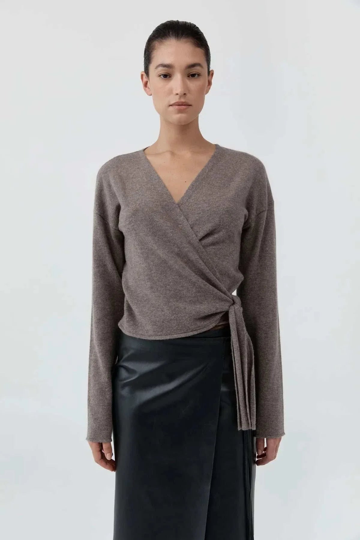 St Agni Cashmere Wrap Cardigan Vapor