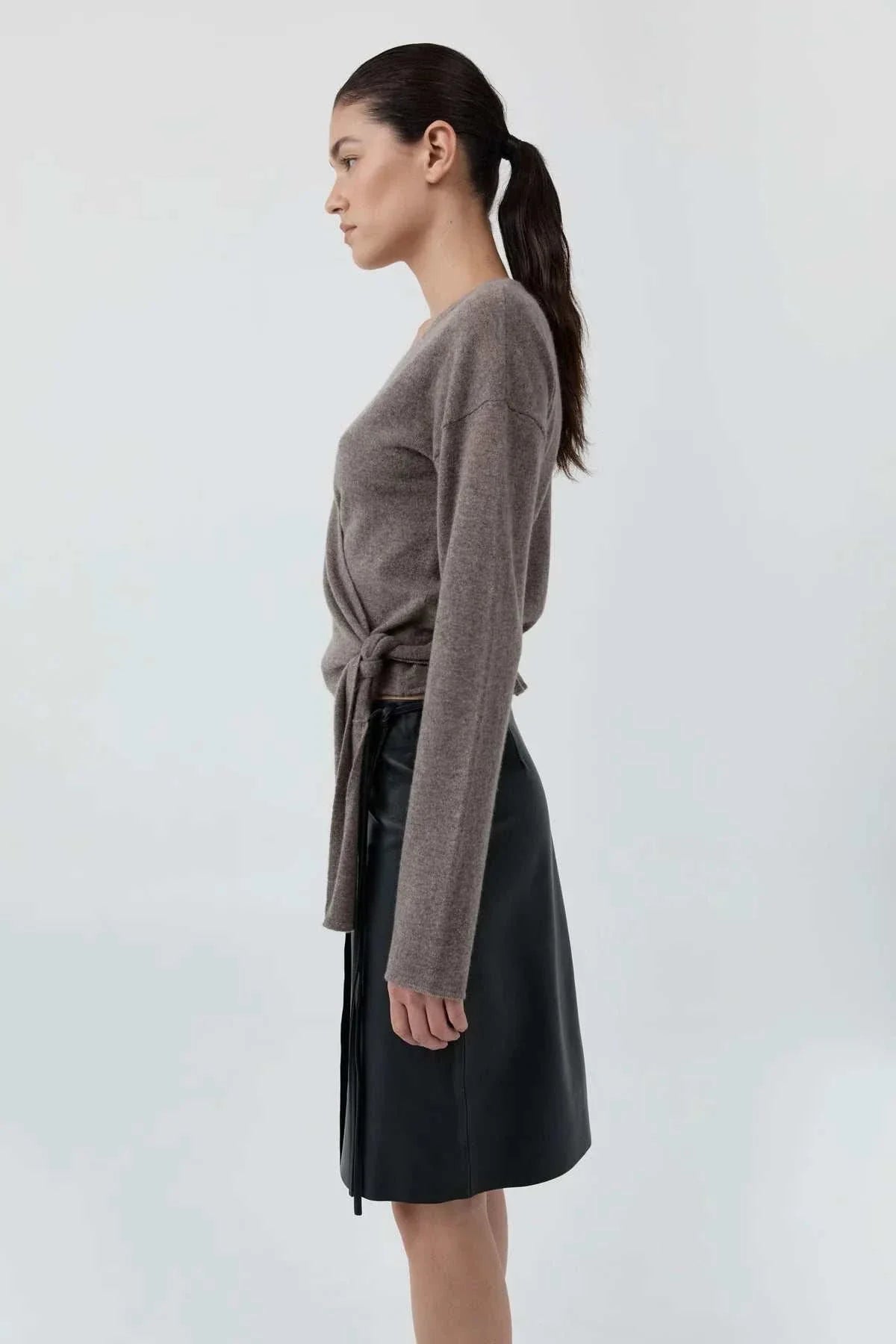 St Agni Cashmere Wrap Cardigan Vapor