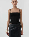 St Agni Organic Cotton Square Neck Cami Jet Black
