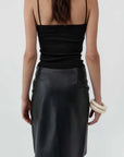 St Agni Organic Cotton Square Neck Cami Jet Black