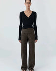 St Agni Baby Wool Wrap Top Black