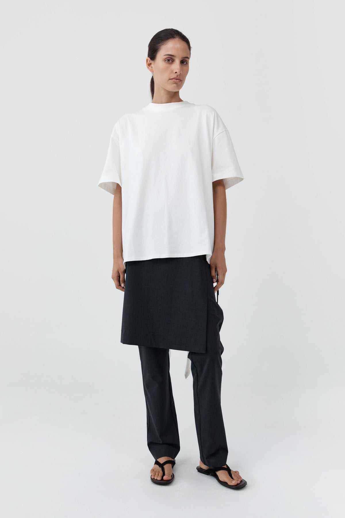 St Agni Cotton Jersey Split Back Tee