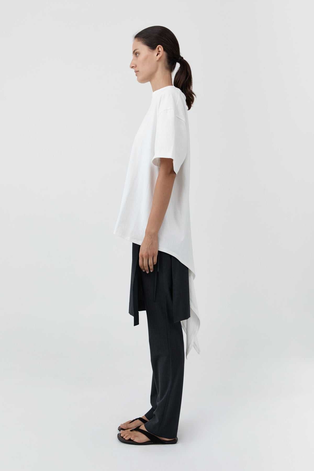 St Agni Cotton Jersey Split Back Tee
