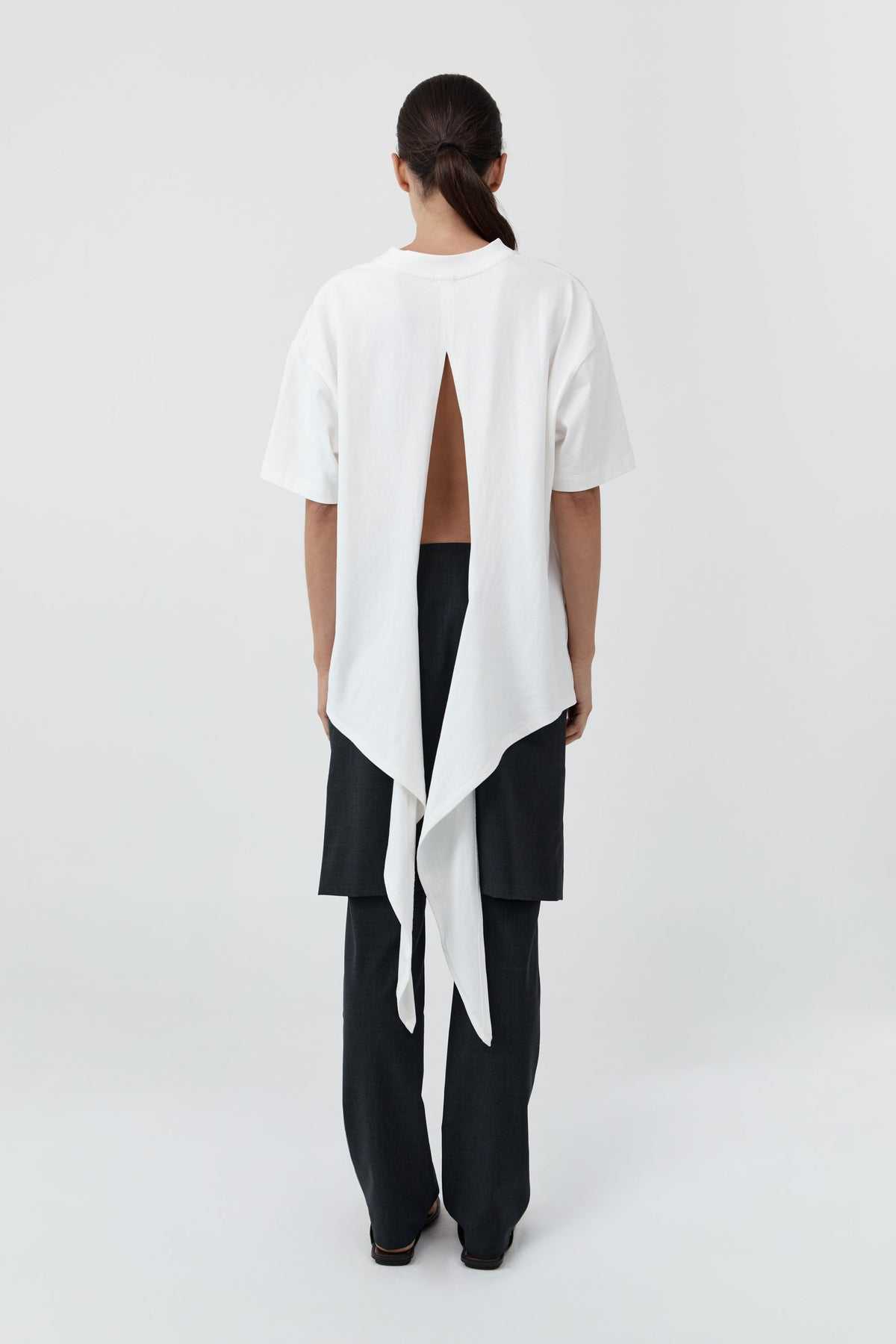 St Agni Cotton Jersey Split Back Tee