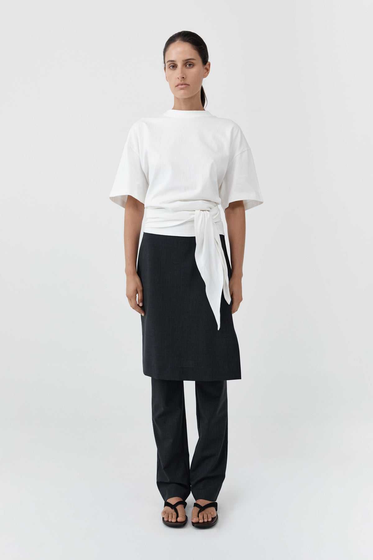 St Agni Cotton Jersey Split Back Tee