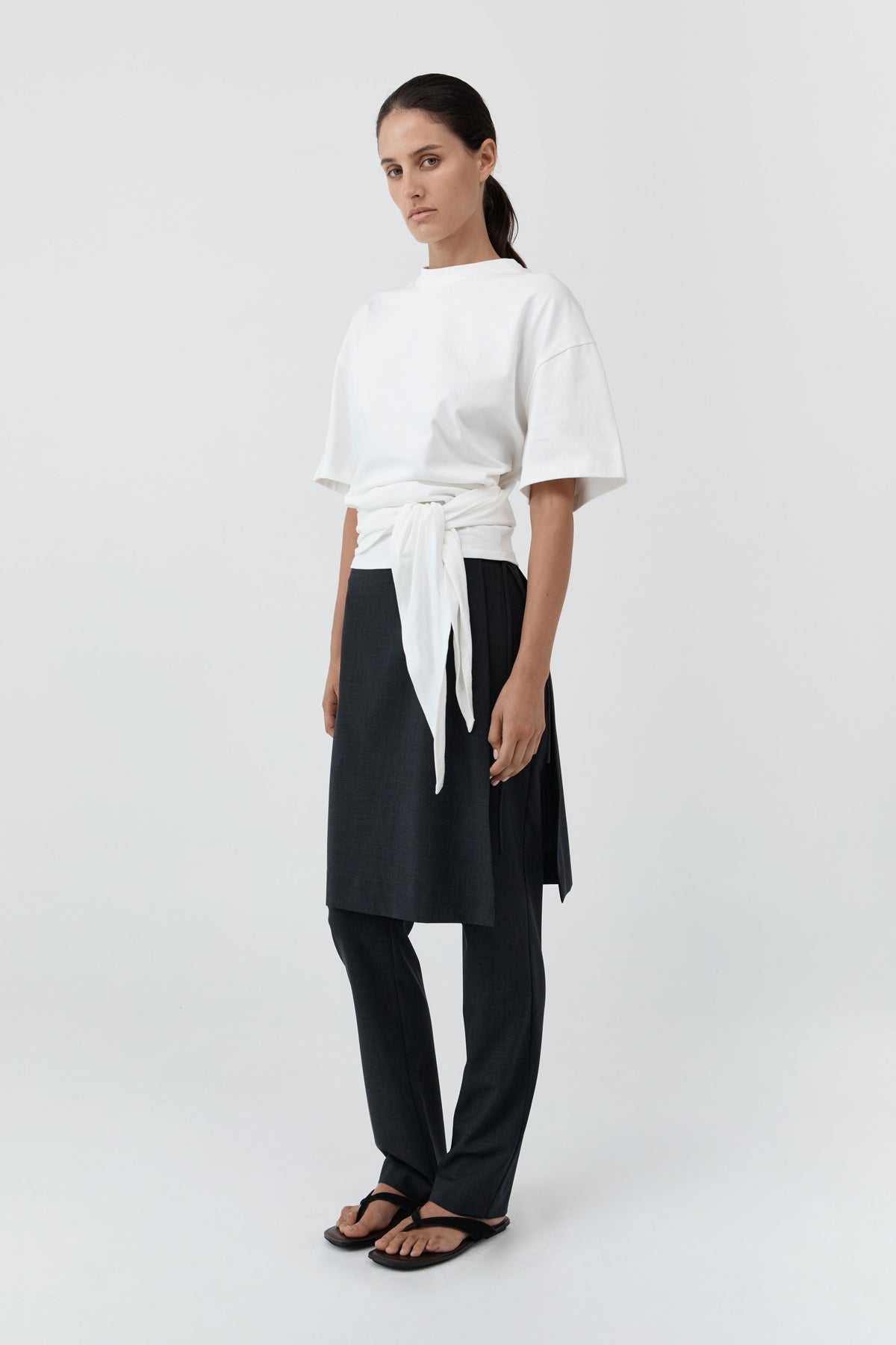 St Agni Cotton Jersey Split Back Tee