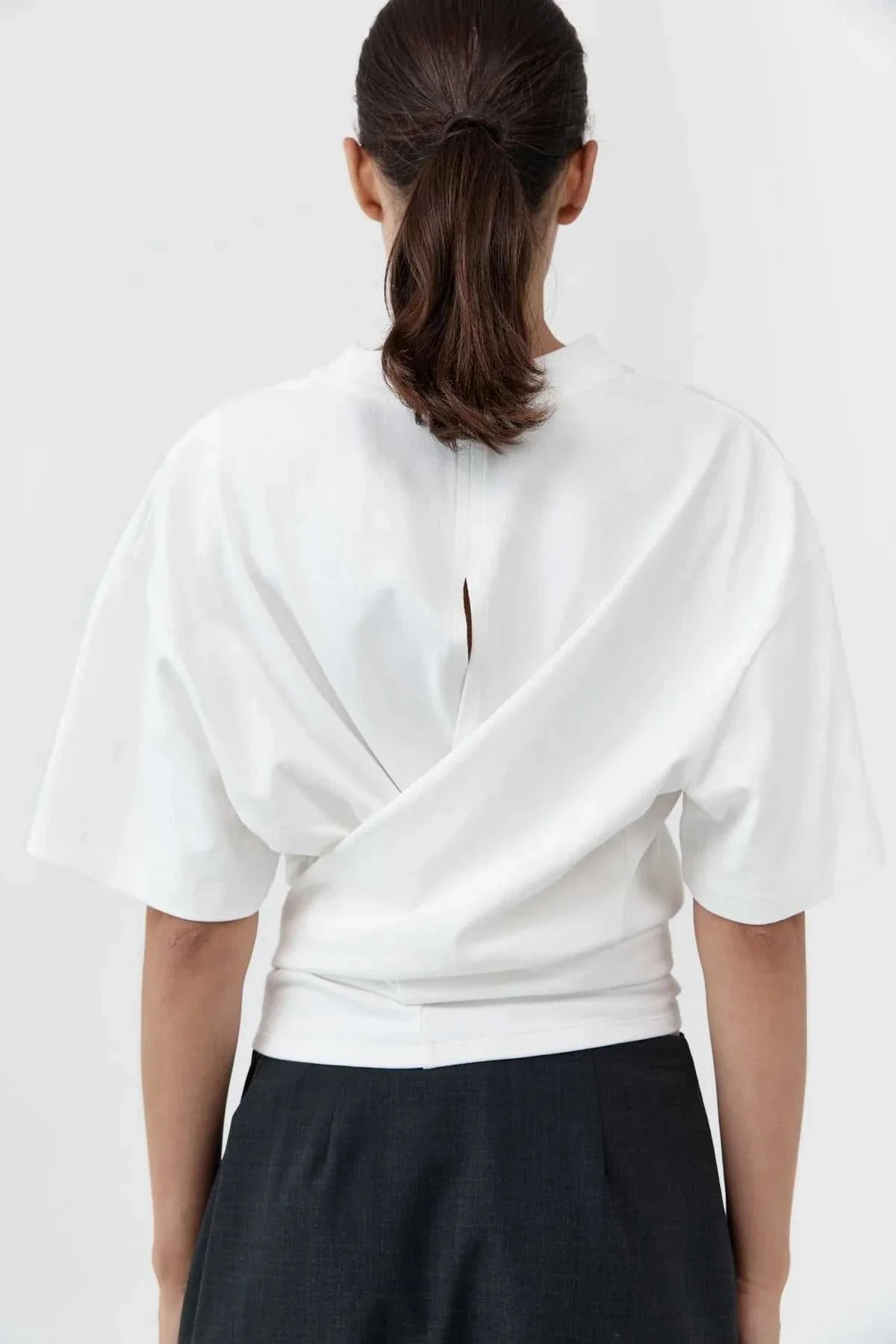 St Agni Cotton Jersey Split Back Tee