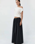 St Agni Cotton Hybrid Wide Leg Pants Black
