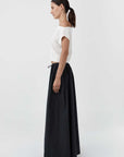 St Agni Cotton Hybrid Wide Leg Pants Black