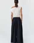 St Agni Cotton Hybrid Wide Leg Pants Black
