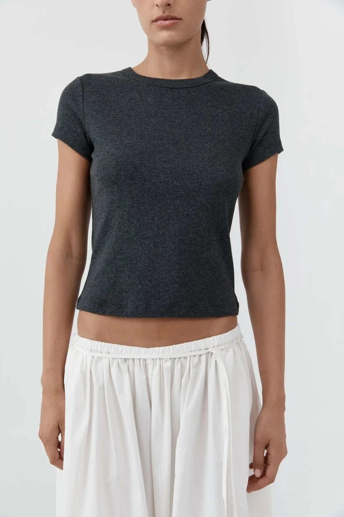 St Agni Cotton Baby Tee Charcoal Melange