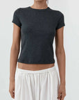 St Agni Cotton Baby Tee Charcoal Melange