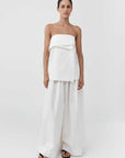 St Agni Strapless Wrap Top Off White