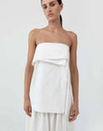 St Agni Strapless Wrap Top Off White