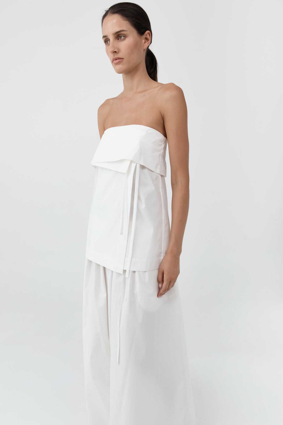 St Agni Strapless Wrap Top Off White