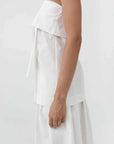 St Agni Strapless Wrap Top Off White