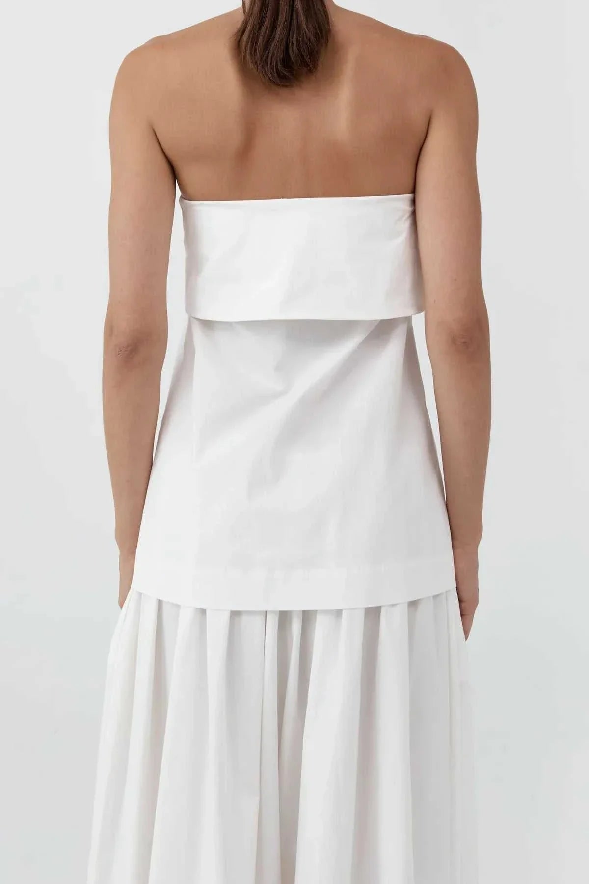 St Agni Strapless Wrap Top Off White
