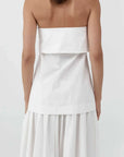 St Agni Strapless Wrap Top Off White