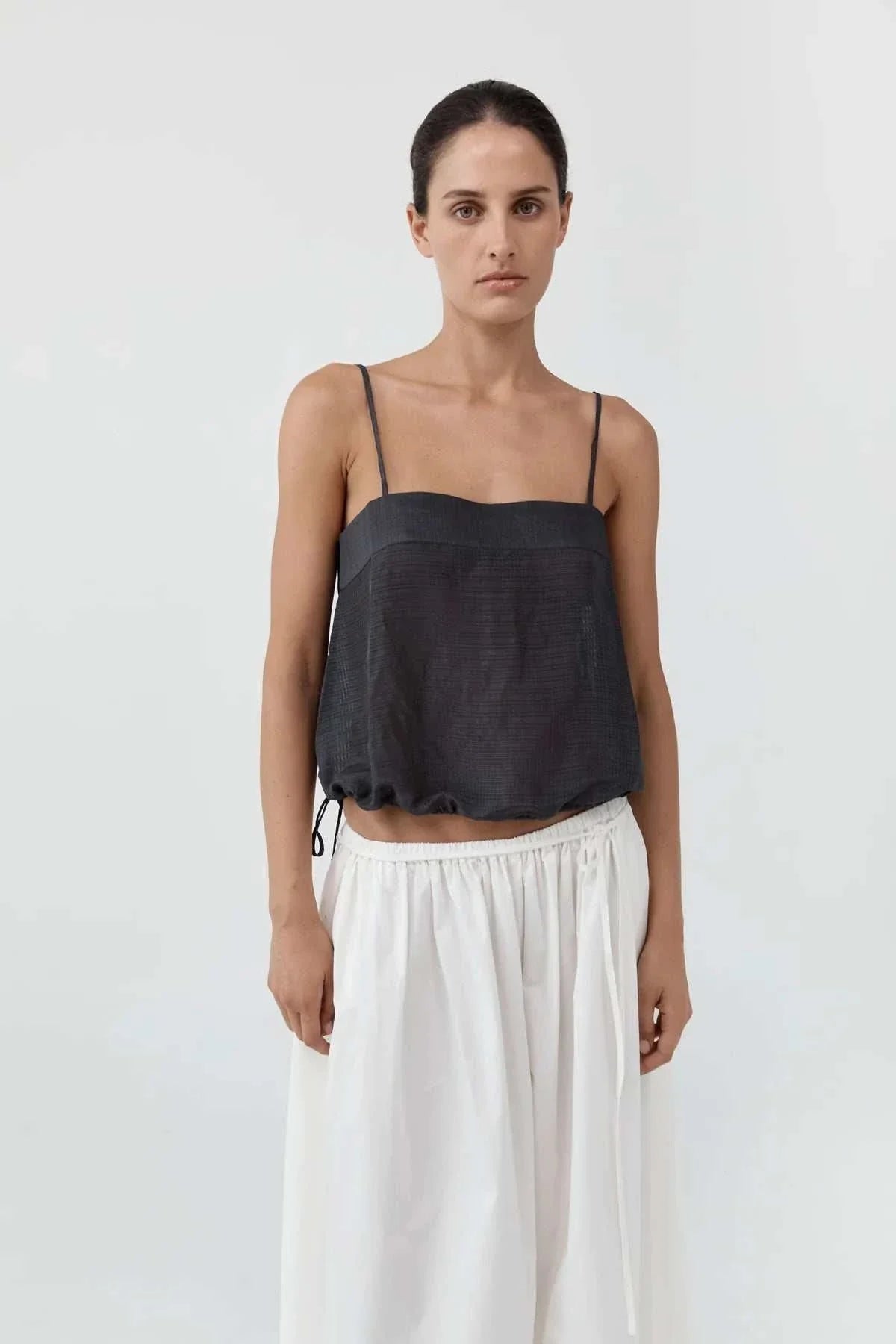 St Agni Woven Check Drawstring Cami