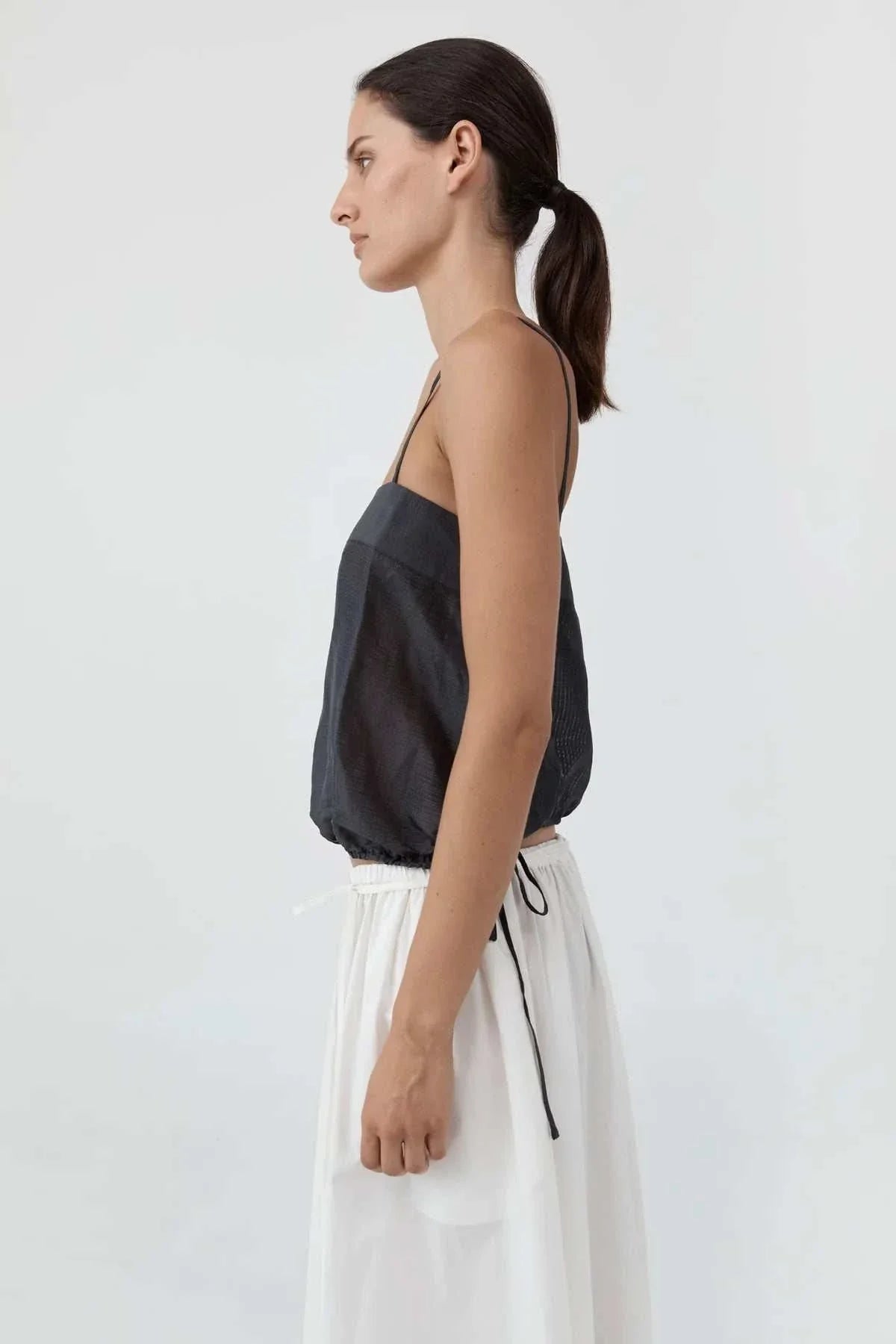 St Agni Woven Check Drawstring Cami