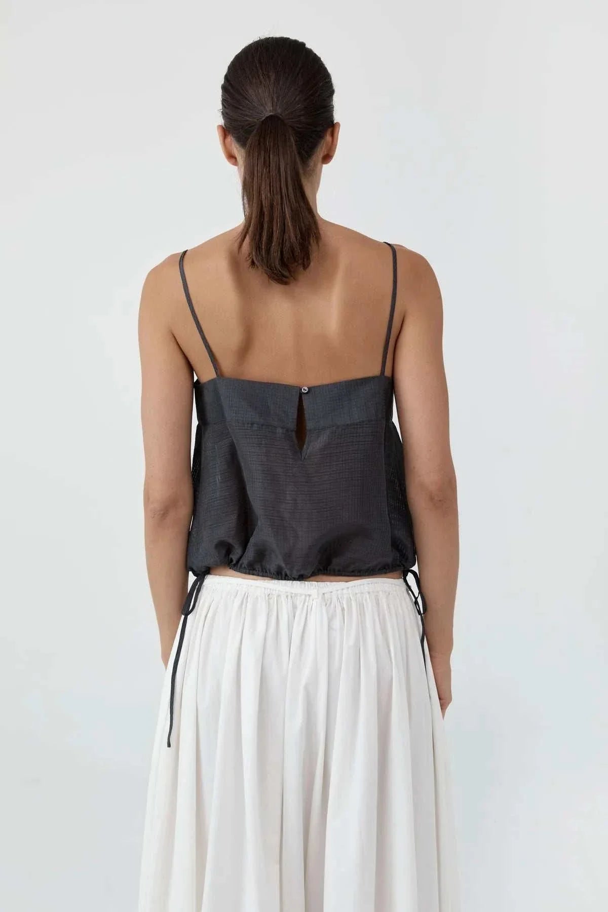 St Agni Woven Check Drawstring Cami