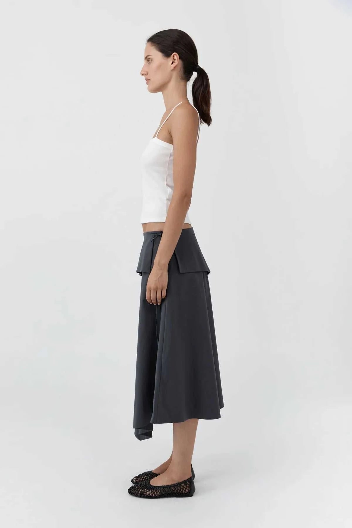 St Agni Organic Cotton Square Neck Cami White