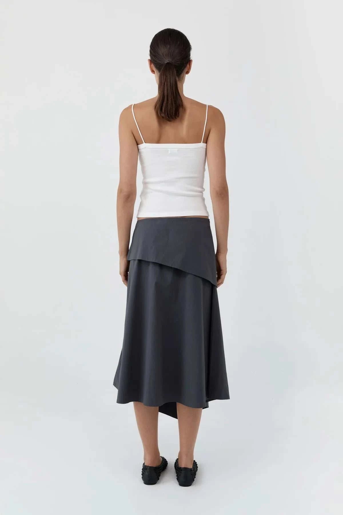 St Agni Organic Cotton Square Neck Cami White