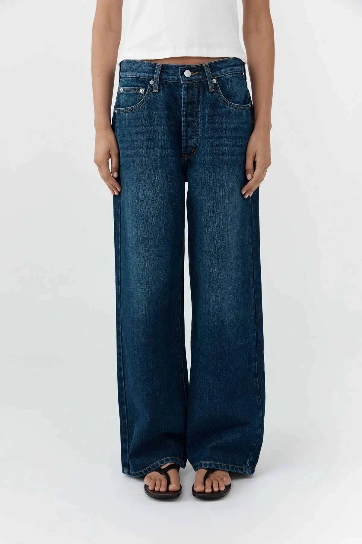 St Agni Classic Mid Rise Jeans Dark Indigo