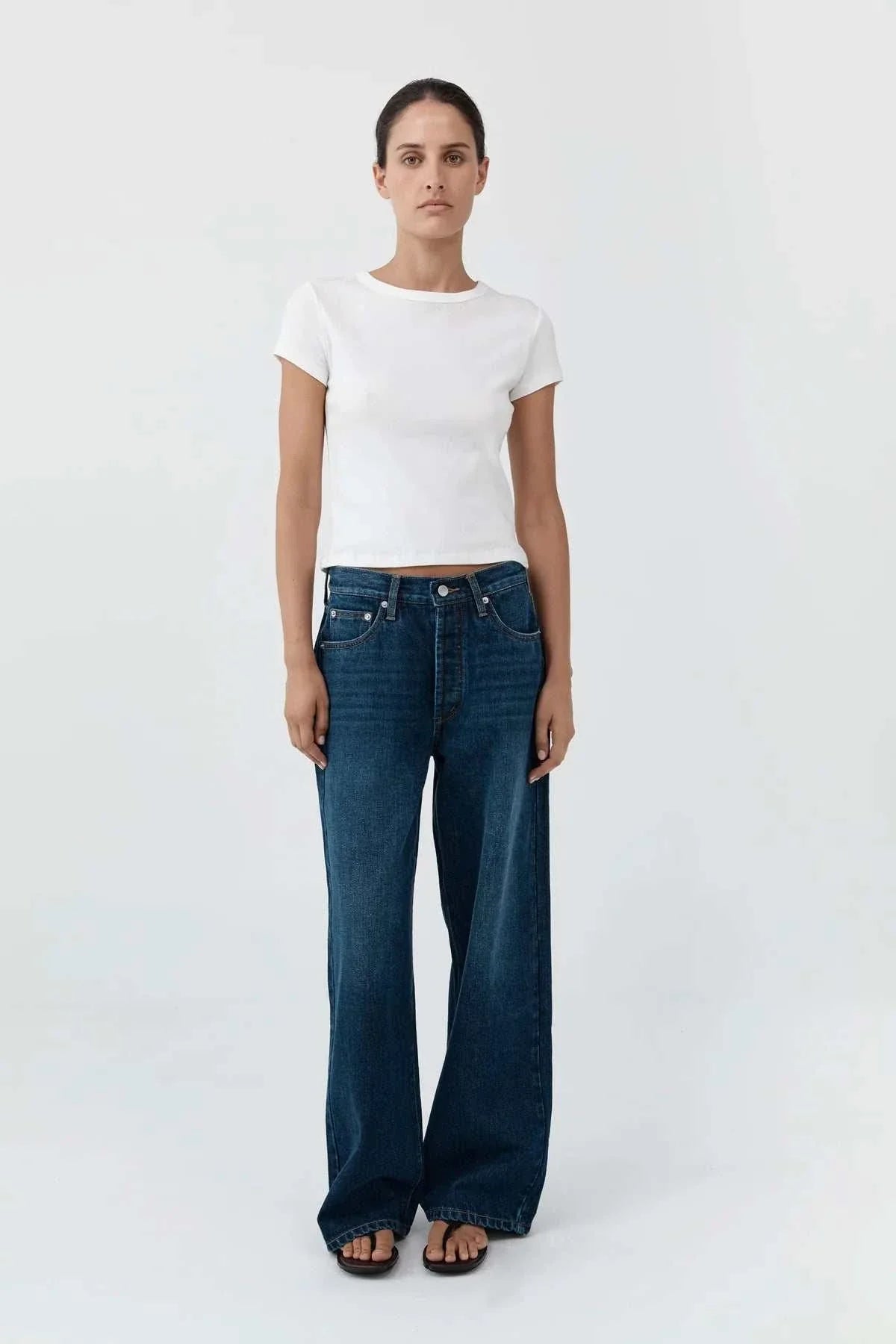 St Agni Classic Mid Rise Jeans Dark Indigo