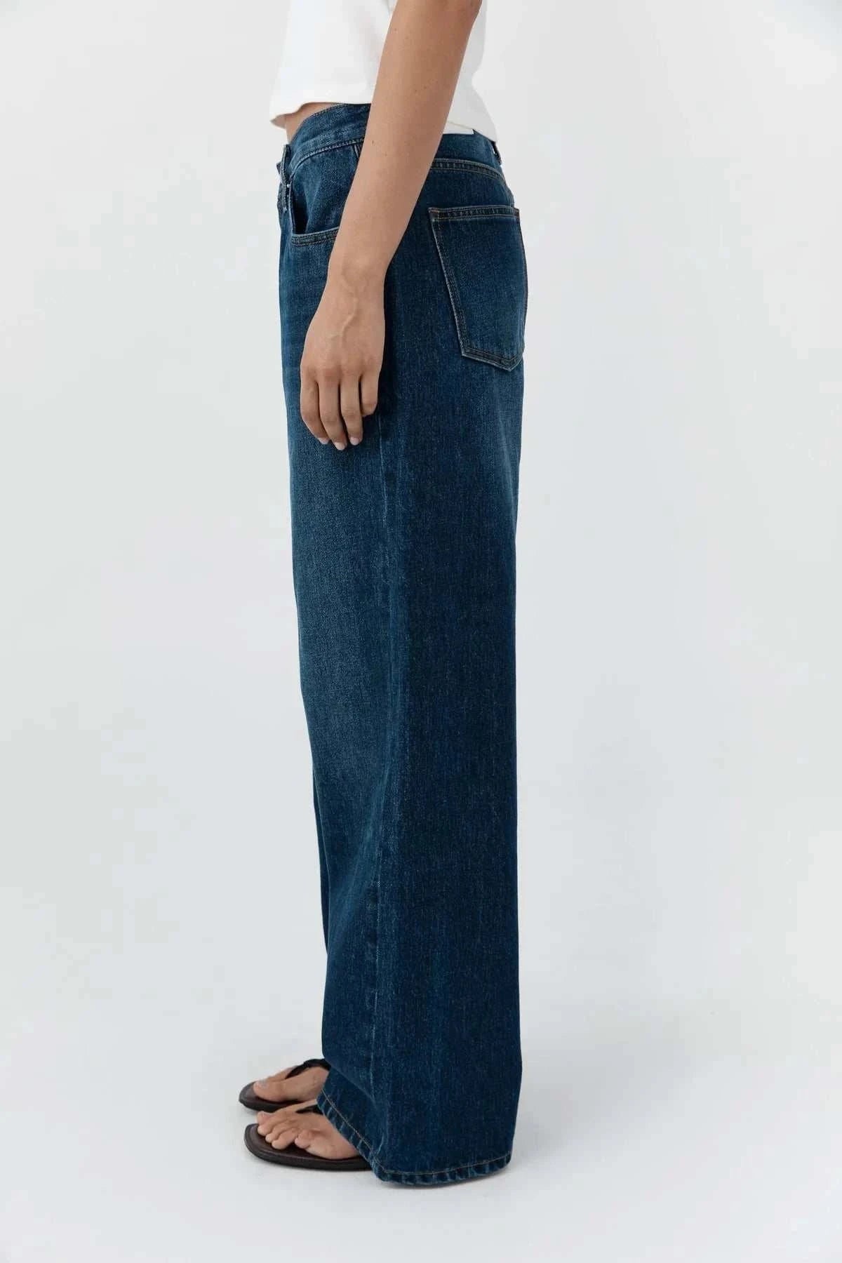 St Agni Classic Mid Rise Jeans Dark Indigo