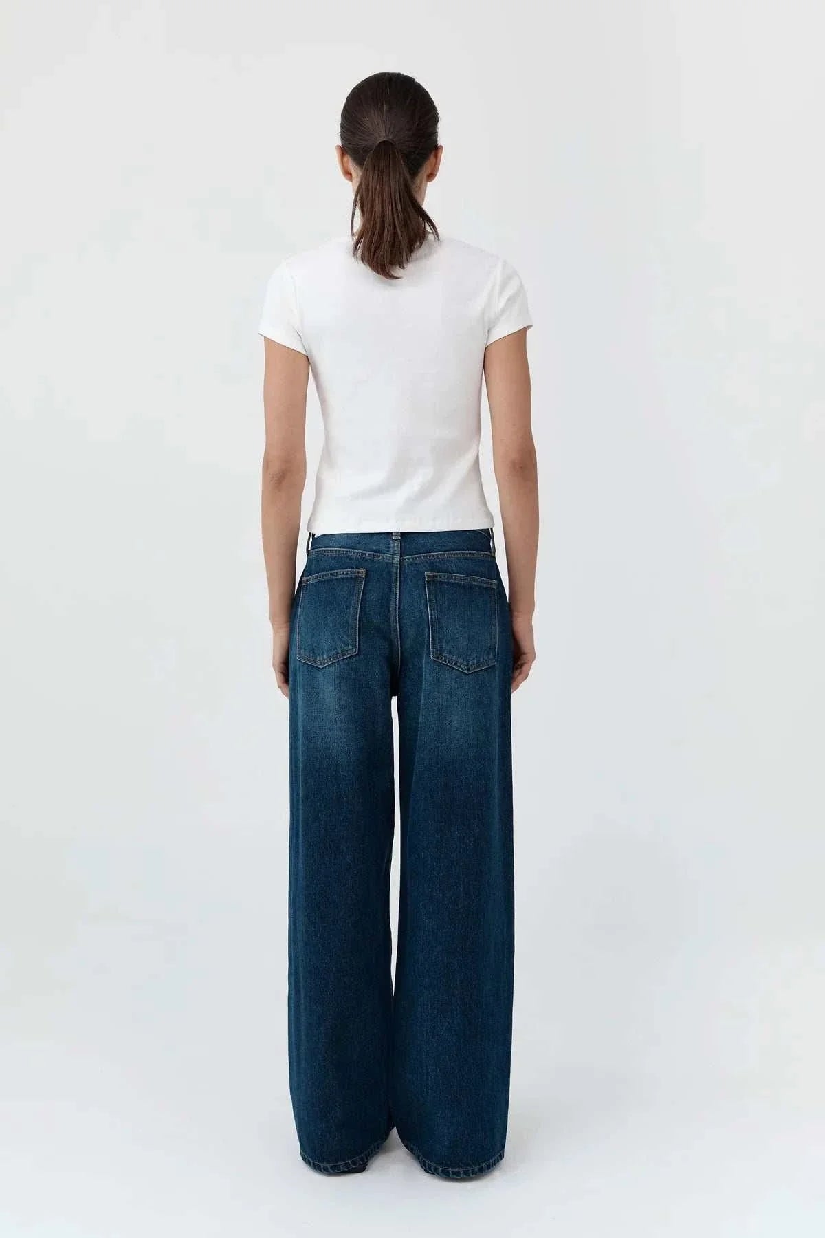 St Agni Classic Mid Rise Jeans Dark Indigo