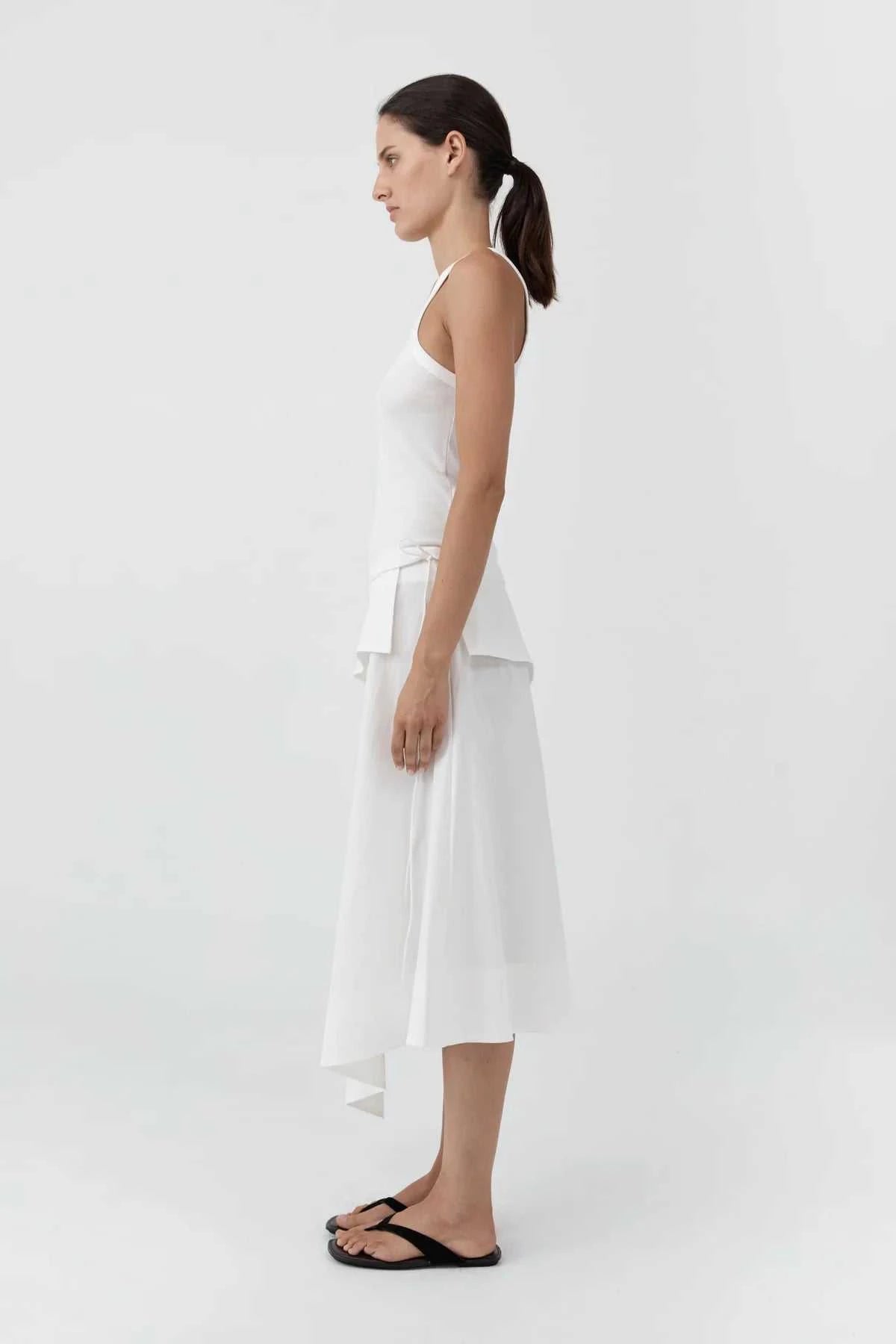 St Agni Organic Cotton Racer Singlet White